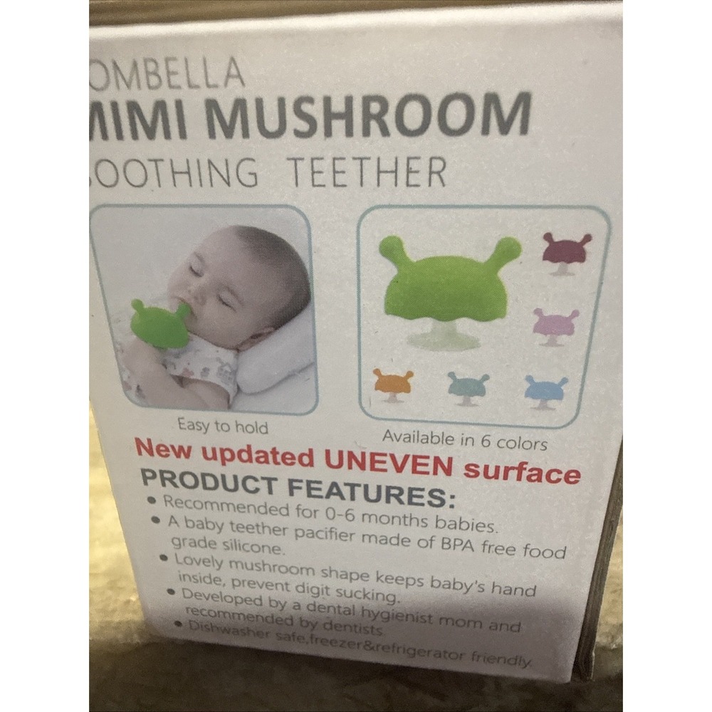 MIMI MUSHROM TEETHER - BABY SAFE SILICONE TEETHING TOY WITH FREE CLIP-Green - Picture 3 of 3